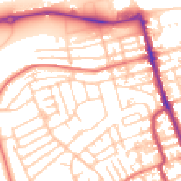 Daytime road noise heatmap for CH45 9JJ