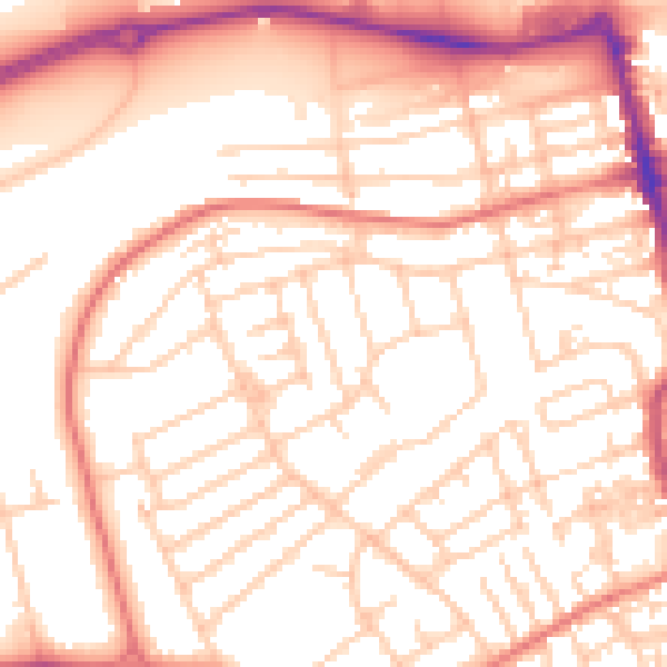 Daytime road noise heatmap for CH45 9JN