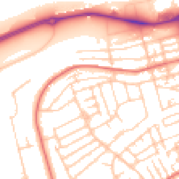 Daytime road noise heatmap for CH45 9JQ