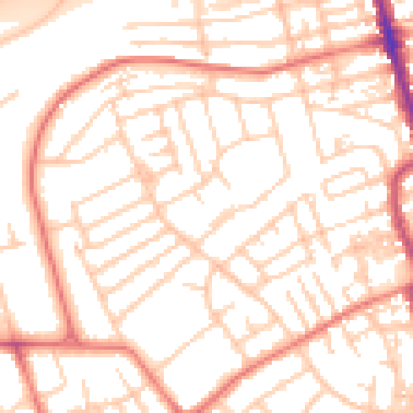 Daytime road noise heatmap for CH45 9JR