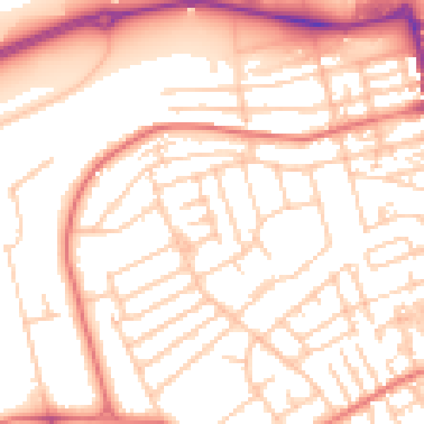 Daytime road noise heatmap for CH45 9JU