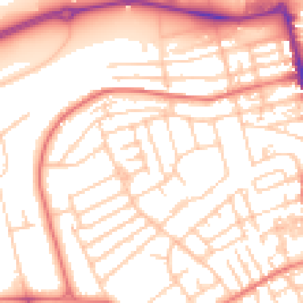 Daytime road noise heatmap for CH45 9JW