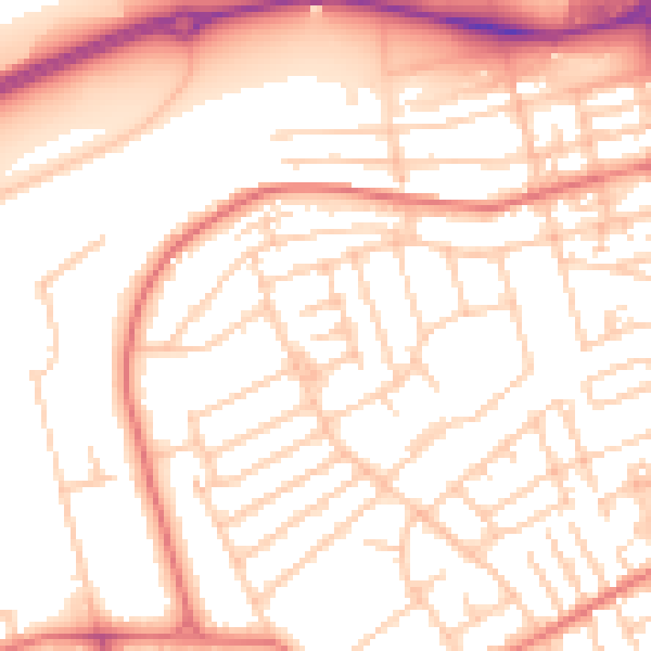Daytime road noise heatmap for CH45 9JX