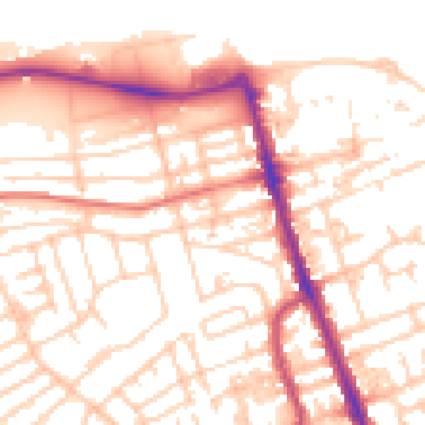 Daytime road noise heatmap for CH45 9LF