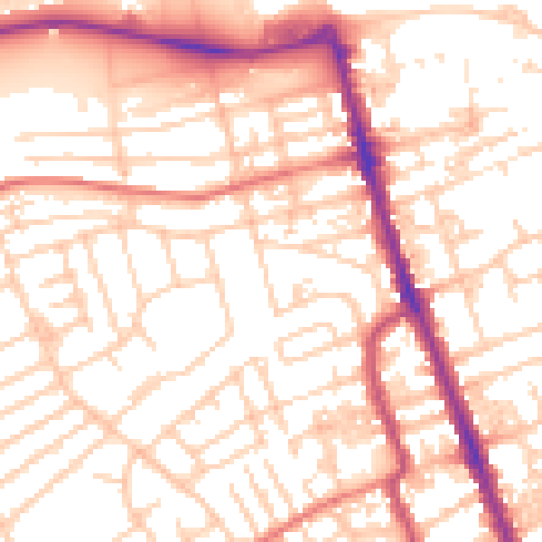 Daytime road noise heatmap for CH45 9LG