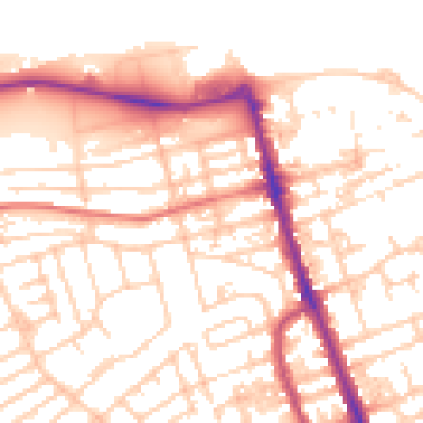 Daytime road noise heatmap for CH45 9LZ