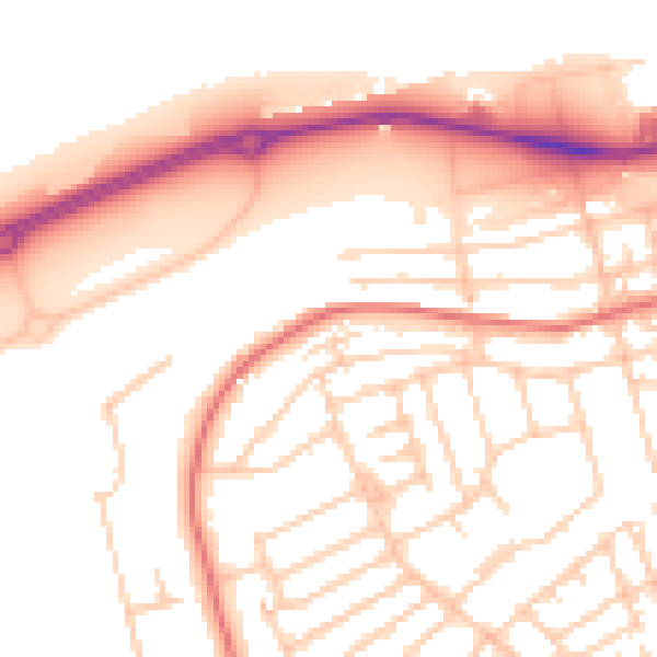 Daytime road noise heatmap for CH45 9NA