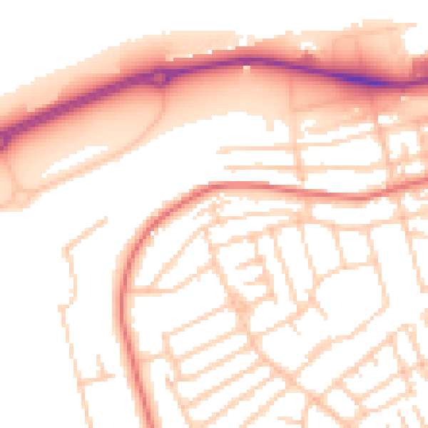 Daytime road noise heatmap for CH45 9NB