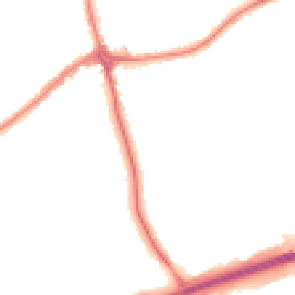 Night-time road noise heatmap for CH46 0PN