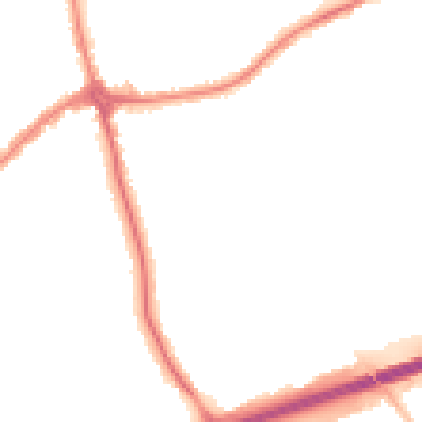 Night-time road noise heatmap for CH46 0PR