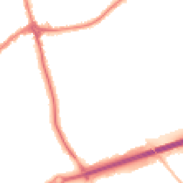 Night-time road noise heatmap for CH46 0PS