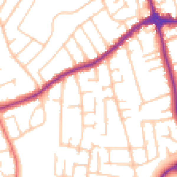 Daytime road noise heatmap for CH46 0QZ