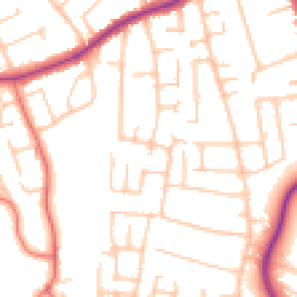 Daytime road noise heatmap for CH46 0RB