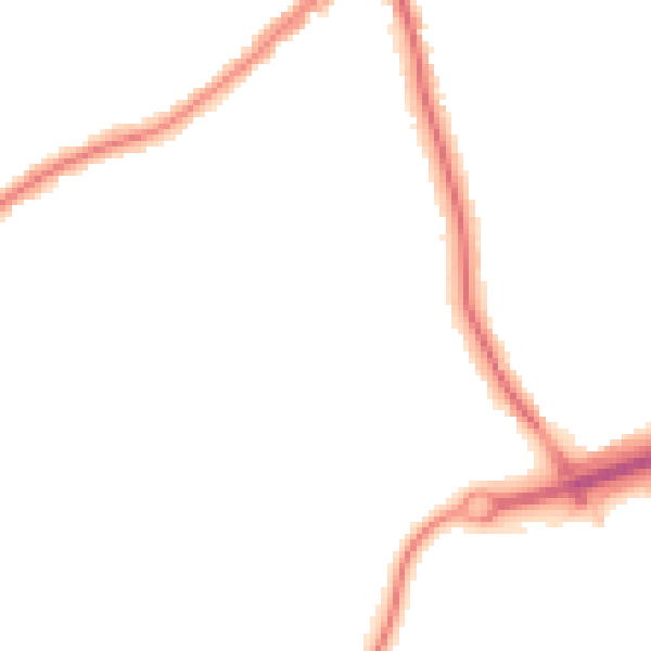 Night-time road noise heatmap for CH46 0TL