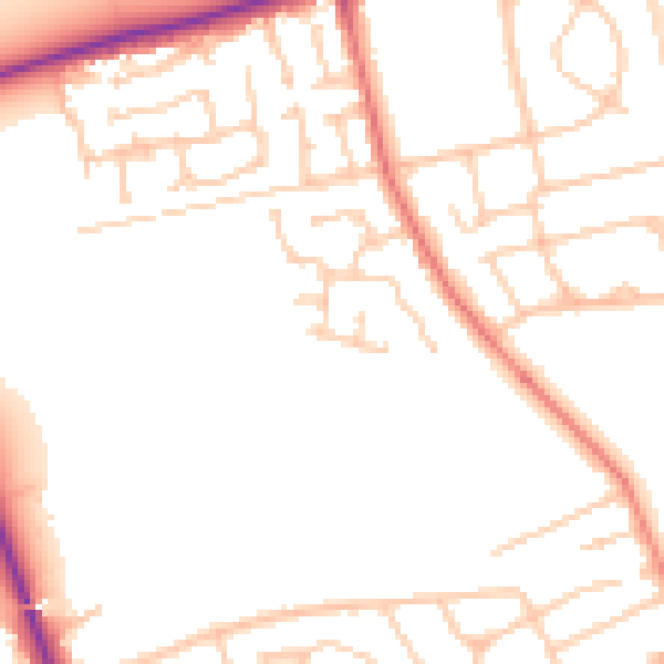 Daytime road noise heatmap for CH46 1PY