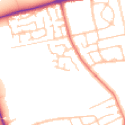 Daytime road noise heatmap for CH46 1PZ