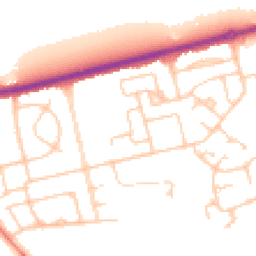 Daytime road noise heatmap for CH46 2QH