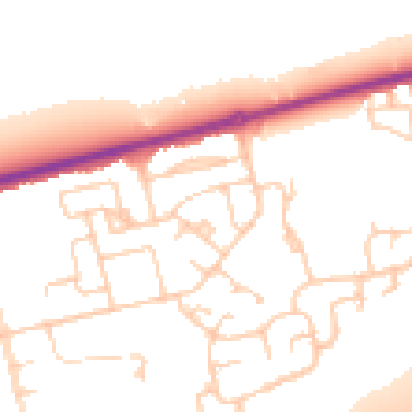 Daytime road noise heatmap for CH46 2QU