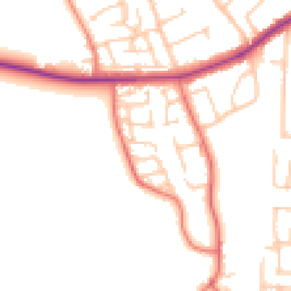 Daytime road noise heatmap for CH46 5NR