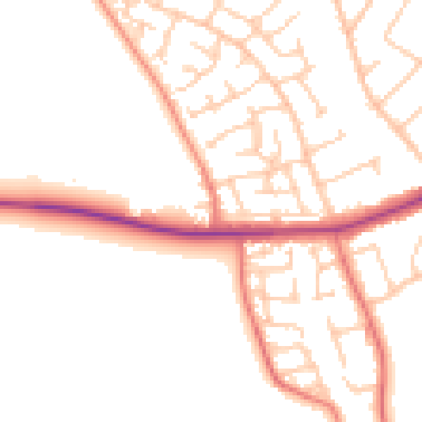 Daytime road noise heatmap for CH46 5NW
