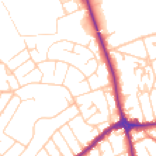Daytime road noise heatmap for CH46 7UB