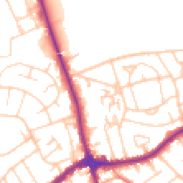 Daytime road noise heatmap for CH46 8TD