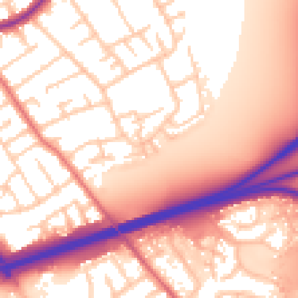 Daytime road noise heatmap for CH46 9RB