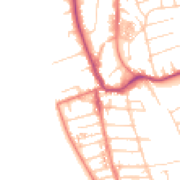Daytime road noise heatmap for CH48 0AB