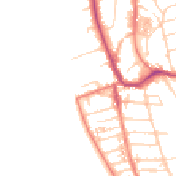 Daytime road noise heatmap for CH48 0QE