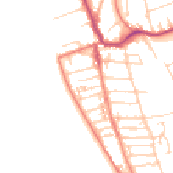 Daytime road noise heatmap for CH48 0QS