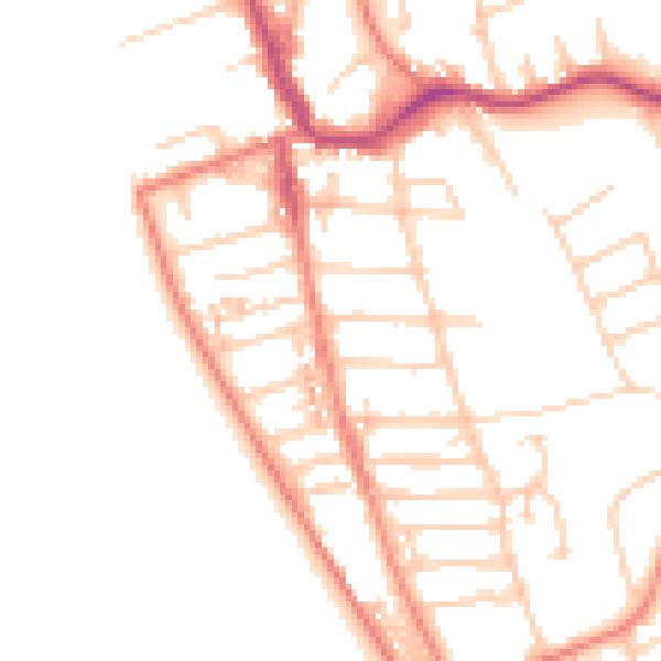 Daytime road noise heatmap for CH48 0RA