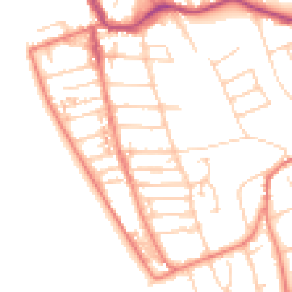 Daytime road noise heatmap for CH48 0RN