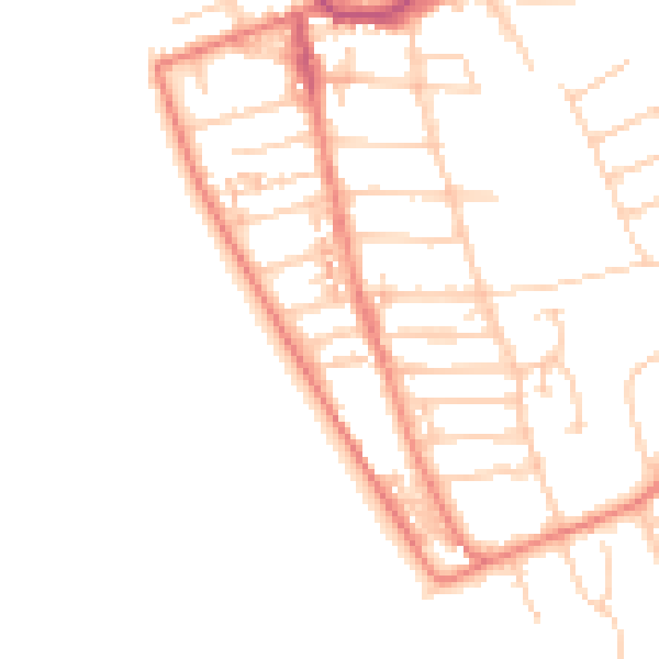 Daytime road noise heatmap for CH48 0RT