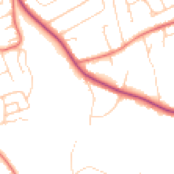 Daytime road noise heatmap for CH48 1LA