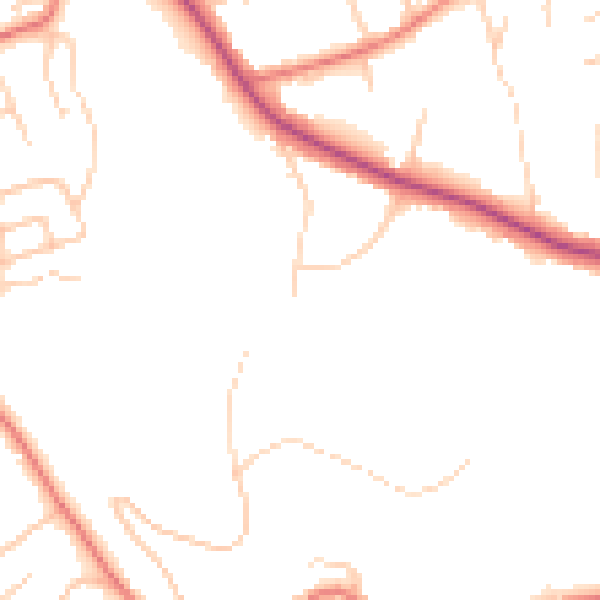 Daytime road noise heatmap for CH48 1LD