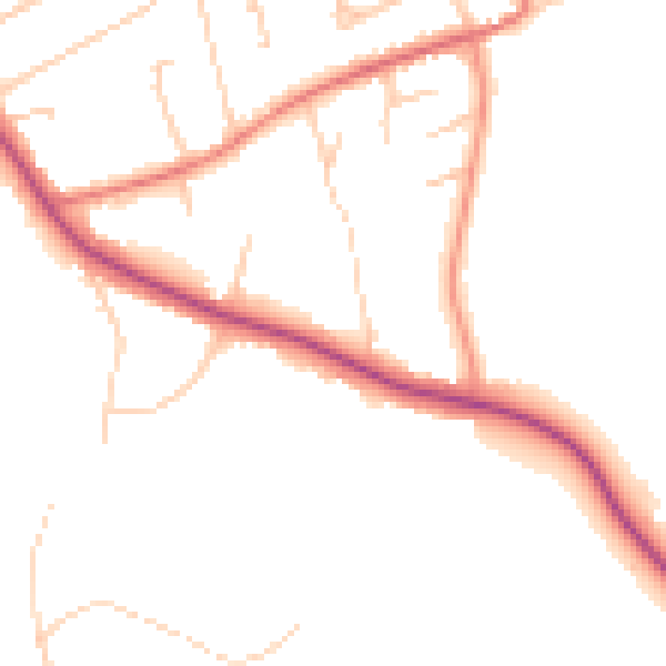 Daytime road noise heatmap for CH48 1LG