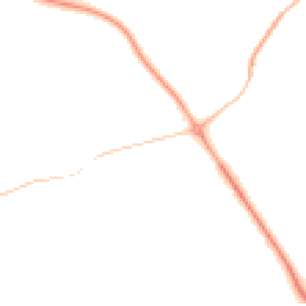 Night-time road noise heatmap for CH48 1LN