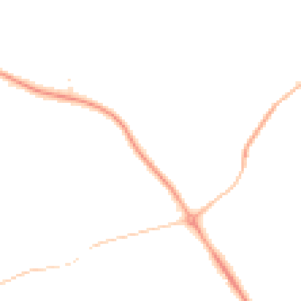 Night-time road noise heatmap for CH48 1LQ