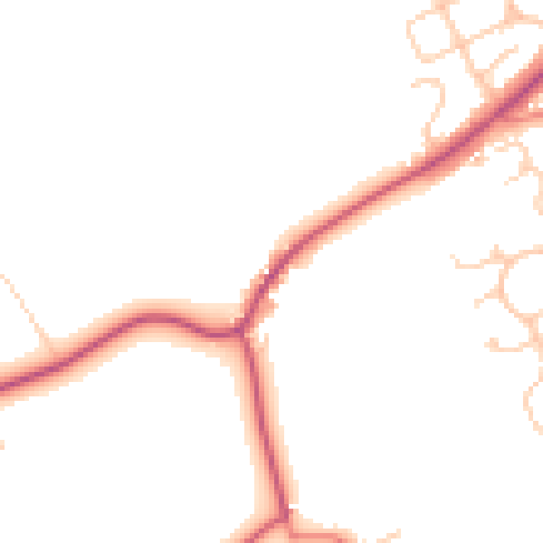 Daytime road noise heatmap for CH48 1PE