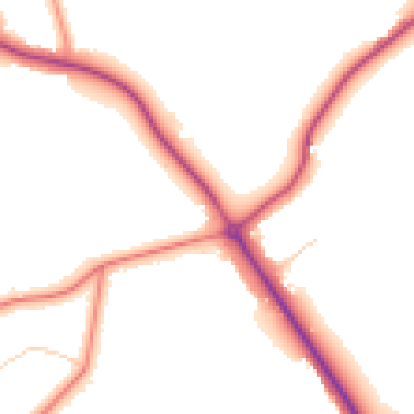 Daytime road noise heatmap for CH48 1QB