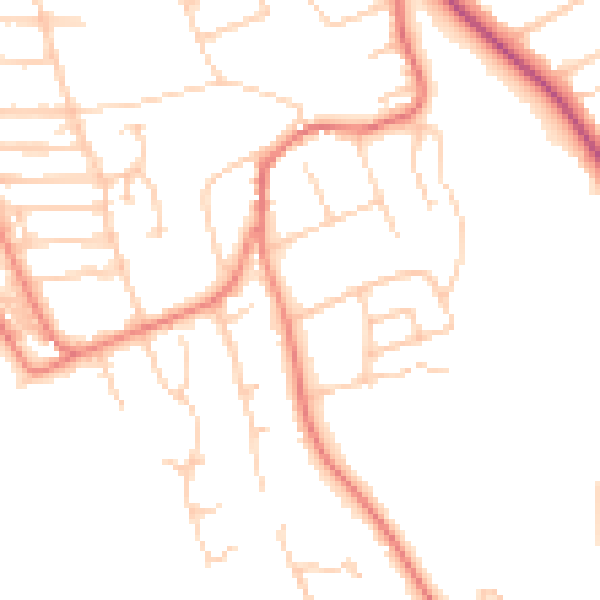 Daytime road noise heatmap for CH48 2HE