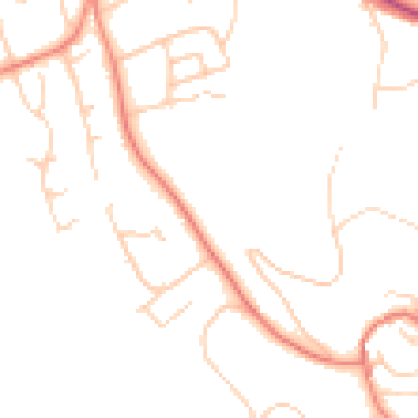 Daytime road noise heatmap for CH48 2HX