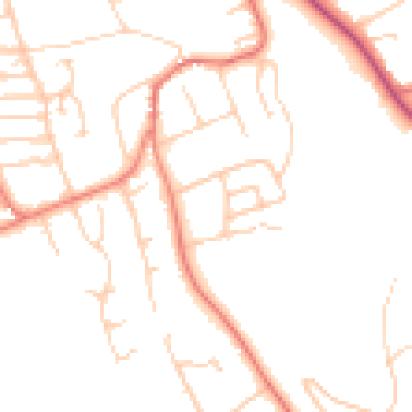Daytime road noise heatmap for CH48 2JZ