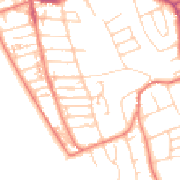 Daytime road noise heatmap for CH48 3HA