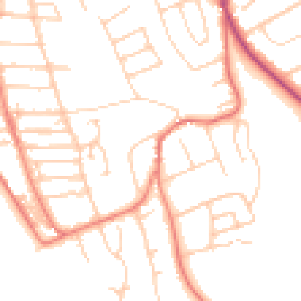 Daytime road noise heatmap for CH48 3JN