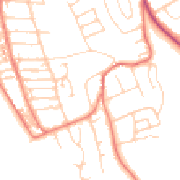 Daytime road noise heatmap for CH48 3JQ