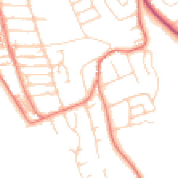 Daytime road noise heatmap for CH48 3JR