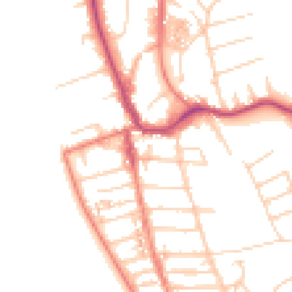 Daytime road noise heatmap for CH48 4DA
