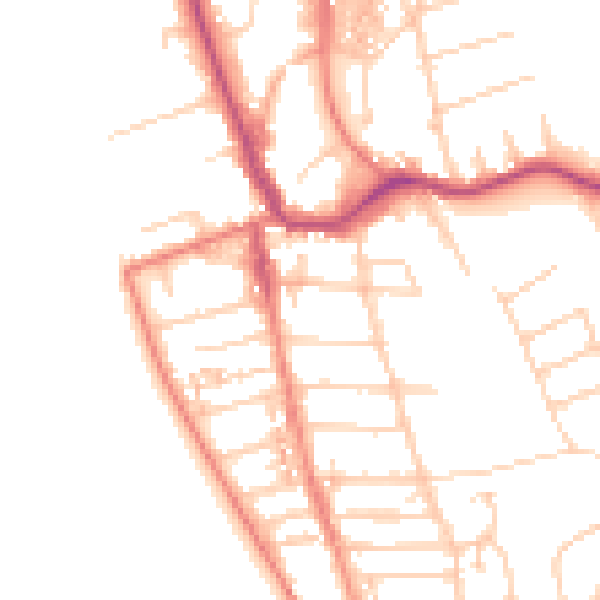 Daytime road noise heatmap for CH48 4DB