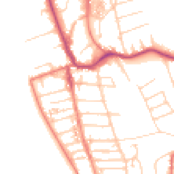 Daytime road noise heatmap for CH48 4DF